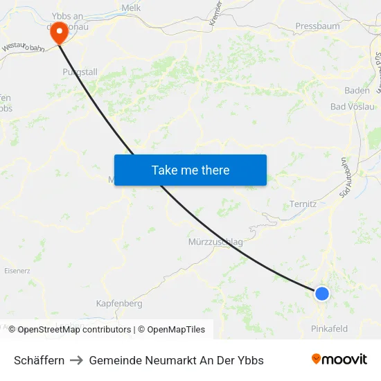 Schäffern to Gemeinde Neumarkt An Der Ybbs map