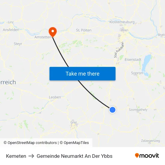 Kemeten to Gemeinde Neumarkt An Der Ybbs map