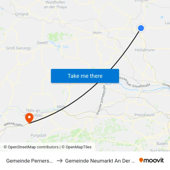 Gemeinde Pernersdorf to Gemeinde Neumarkt An Der Ybbs map