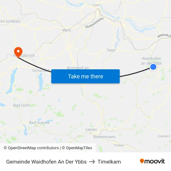 Gemeinde Waidhofen An Der Ybbs to Timelkam map