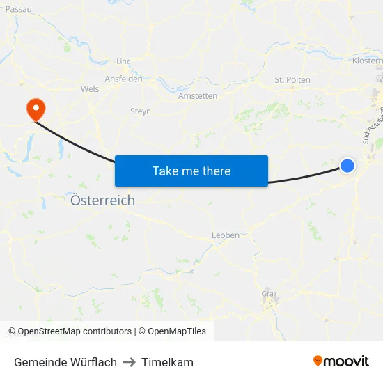 Gemeinde Würflach to Timelkam map