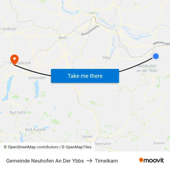 Gemeinde Neuhofen An Der Ybbs to Timelkam map