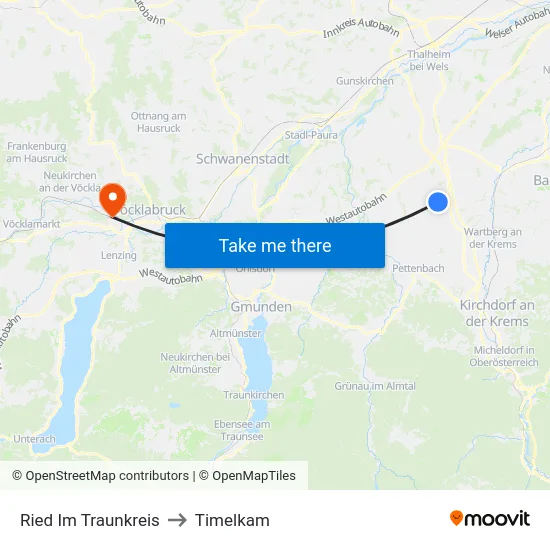 Ried Im Traunkreis to Timelkam map