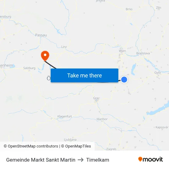 Gemeinde Markt Sankt Martin to Timelkam map