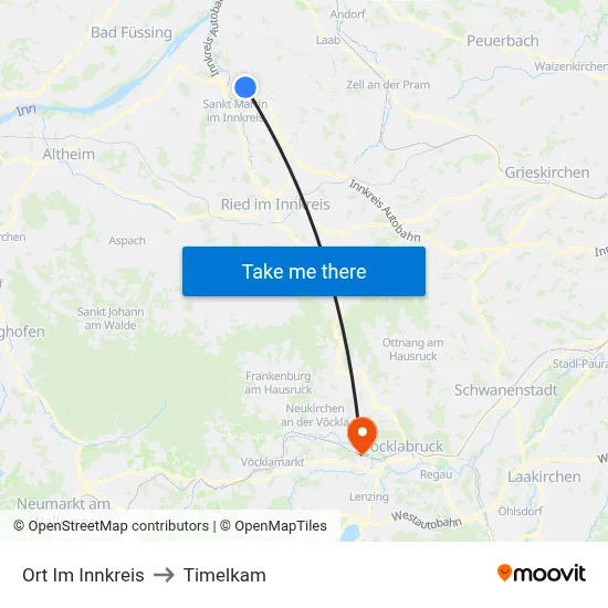 Ort Im Innkreis to Timelkam map