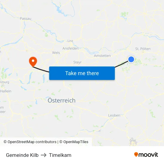 Gemeinde Kilb to Timelkam map