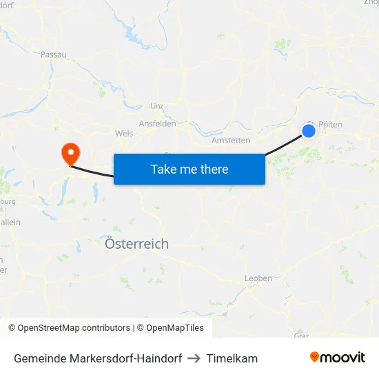 Gemeinde Markersdorf-Haindorf to Timelkam map