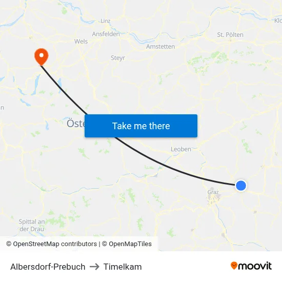 Albersdorf-Prebuch to Timelkam map