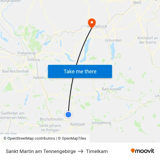 Sankt Martin am Tennengebirge to Timelkam map