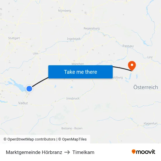Marktgemeinde Hörbranz to Timelkam map