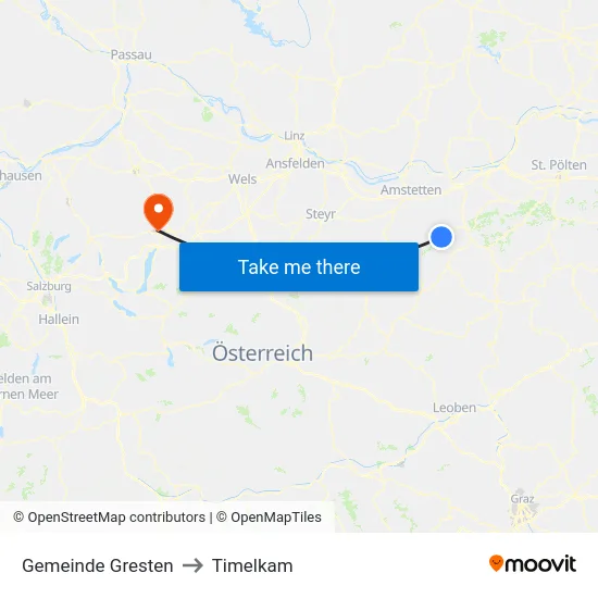 Gemeinde Gresten to Timelkam map