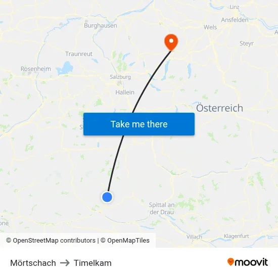Mörtschach to Timelkam map