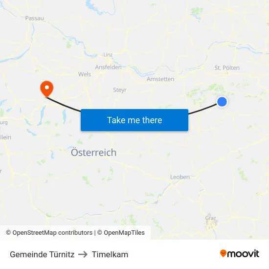 Gemeinde Türnitz to Timelkam map