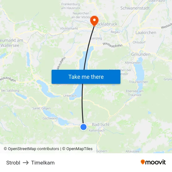 Strobl to Timelkam map