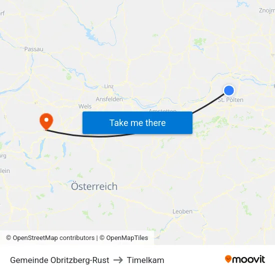 Gemeinde Obritzberg-Rust to Timelkam map