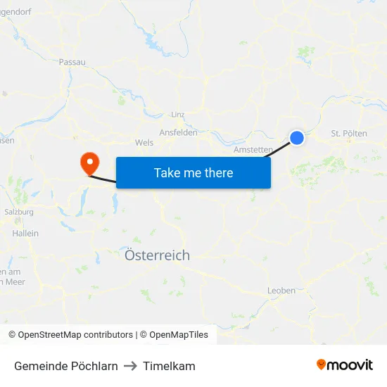 Gemeinde Pöchlarn to Timelkam map