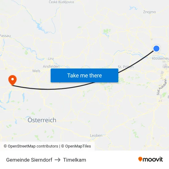 Gemeinde Sierndorf to Timelkam map