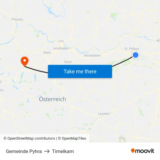 Gemeinde Pyhra to Timelkam map