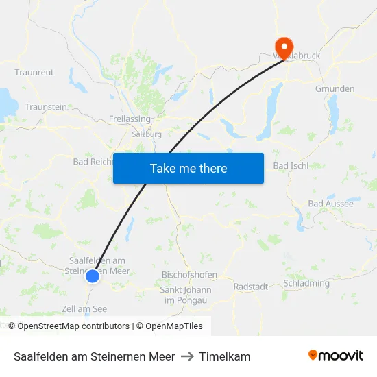 Saalfelden am Steinernen Meer to Timelkam map