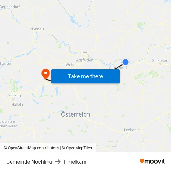 Gemeinde Nöchling to Timelkam map