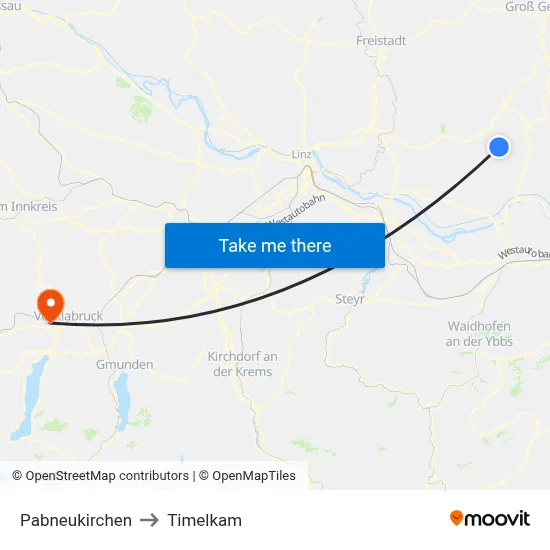Pabneukirchen to Timelkam map