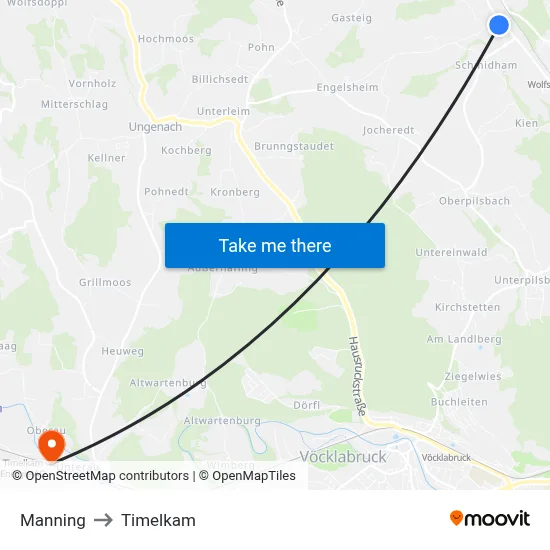 Manning to Timelkam map