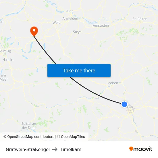 Gratwein-Straßengel to Timelkam map