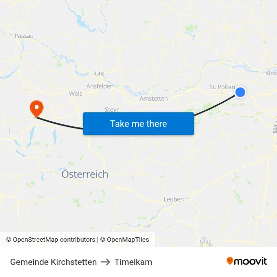 Gemeinde Kirchstetten to Timelkam map