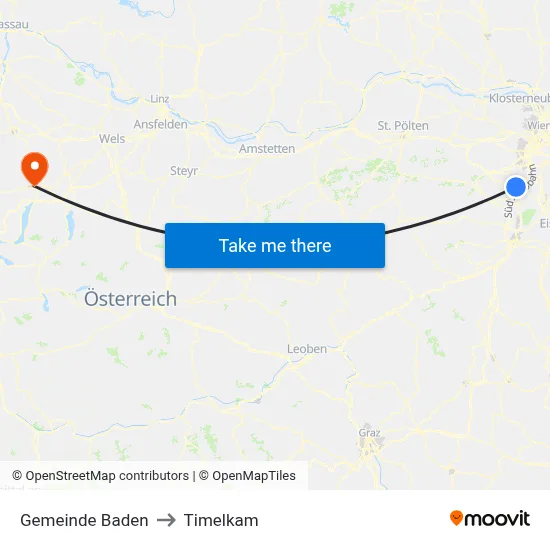 Gemeinde Baden to Timelkam map