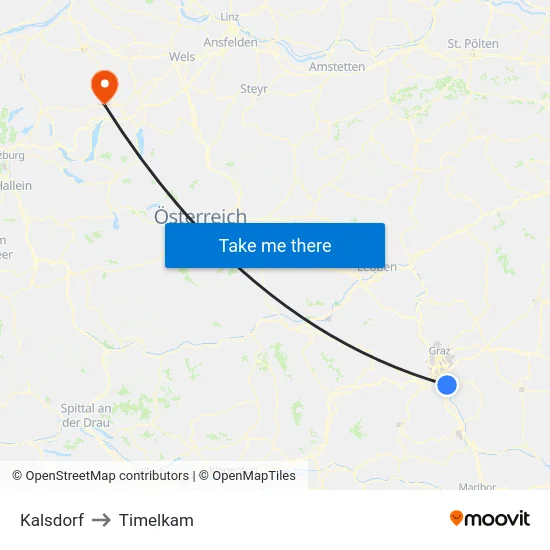 Kalsdorf to Timelkam map