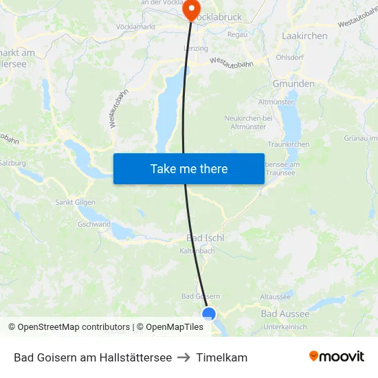Bad Goisern am Hallstättersee to Timelkam map