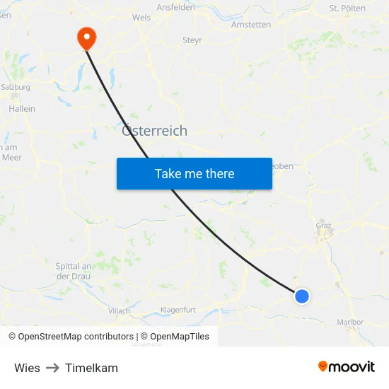 Wies to Timelkam map
