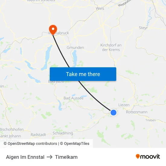 Aigen Im Ennstal to Timelkam map