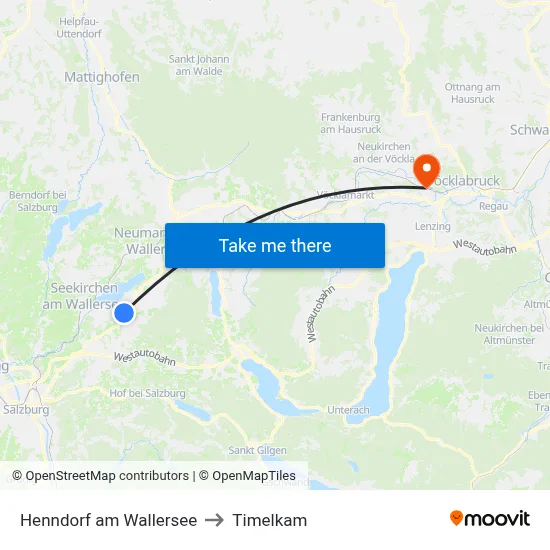 Henndorf am Wallersee to Timelkam map