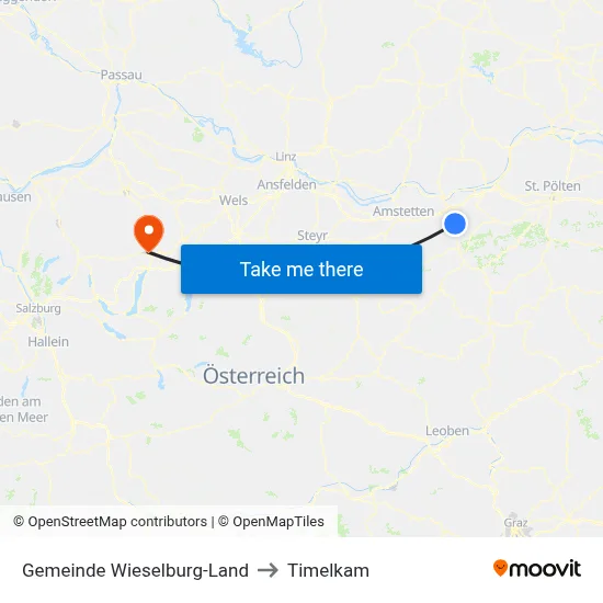 Gemeinde Wieselburg-Land to Timelkam map