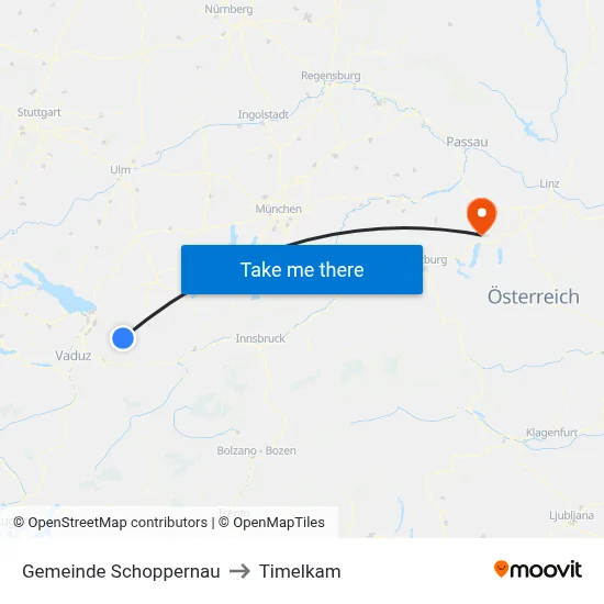 Gemeinde Schoppernau to Timelkam map