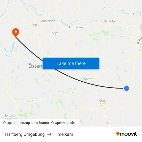 Hartberg Umgebung to Timelkam map