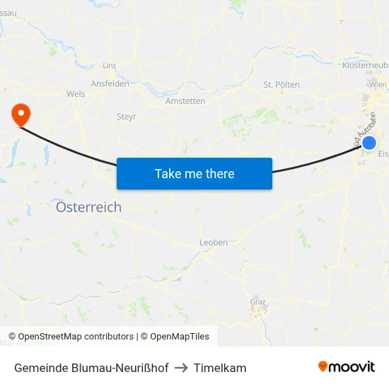 Gemeinde Blumau-Neurißhof to Timelkam map