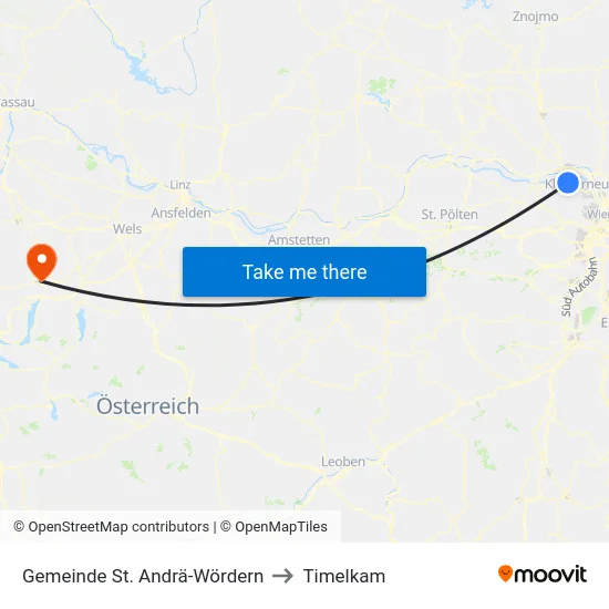Gemeinde St. Andrä-Wördern to Timelkam map