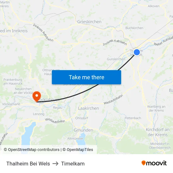 Thalheim Bei Wels to Timelkam map