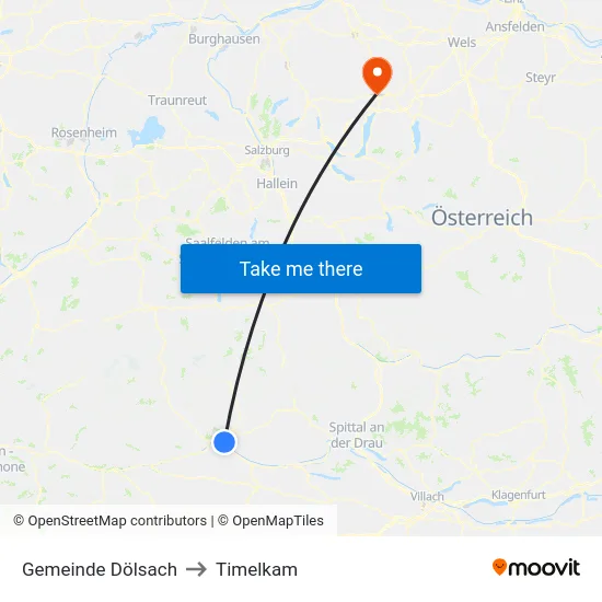 Gemeinde Dölsach to Timelkam map