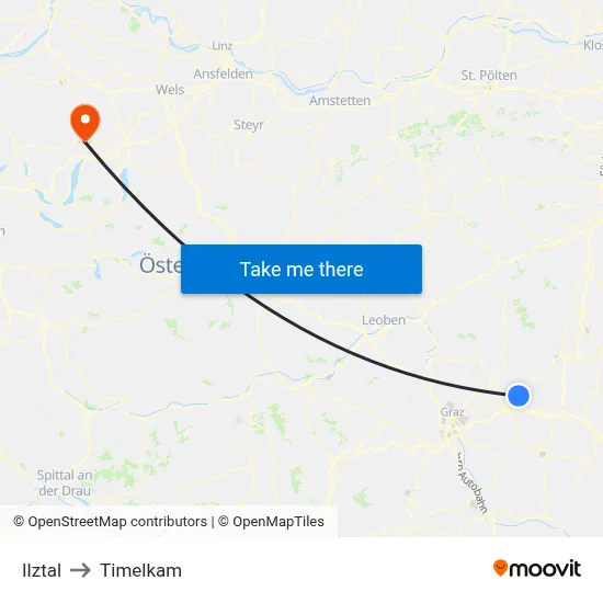 Ilztal to Timelkam map