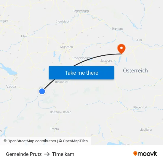 Gemeinde Prutz to Timelkam map