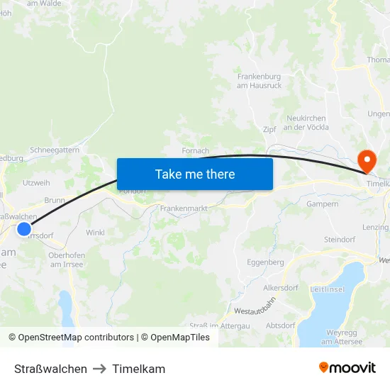 Straßwalchen to Timelkam map
