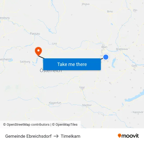Gemeinde Ebreichsdorf to Timelkam map