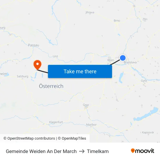 Gemeinde Weiden An Der March to Timelkam map