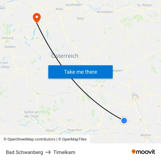 Bad Schwanberg to Timelkam map