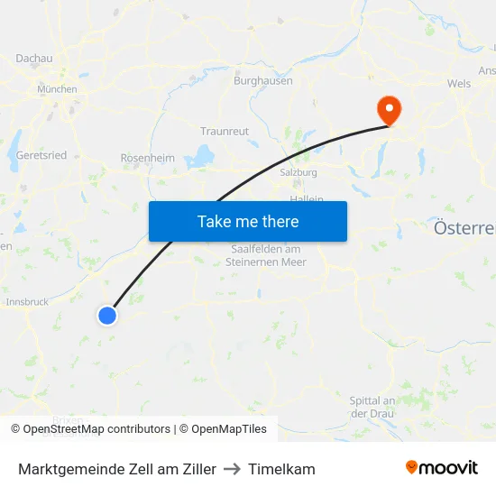 Marktgemeinde Zell am Ziller to Timelkam map