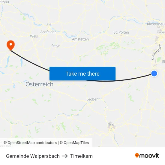 Gemeinde Walpersbach to Timelkam map