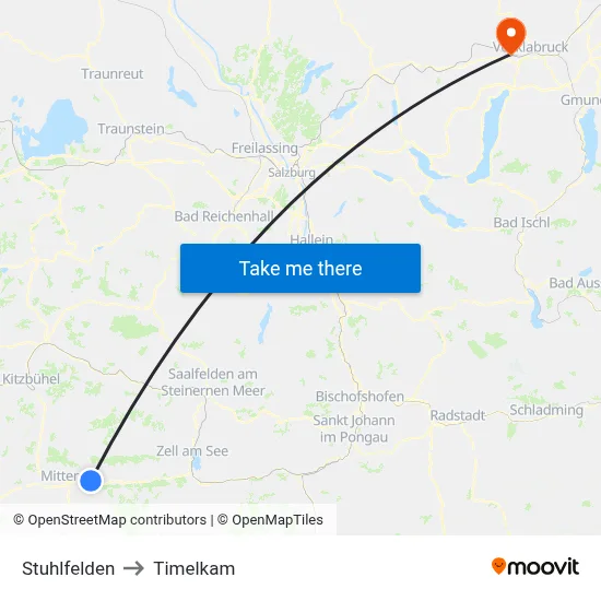 Stuhlfelden to Timelkam map